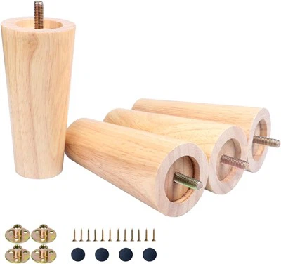 Pernas de móveis sólidas redondas de 5 polegadas