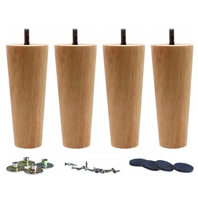 Pernas redondas para móveis de reposição de madeira maciça